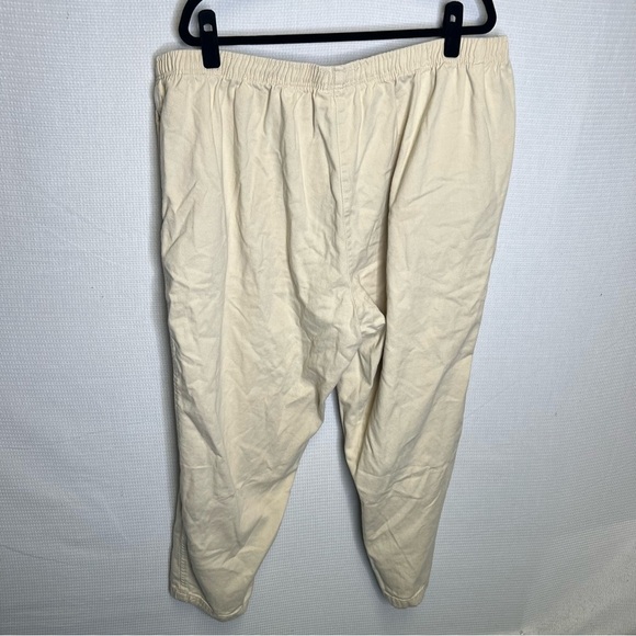 Woman Within | Tan Cream Tapered Pants 26W Stretch Waist - Picture 5 of 9